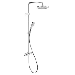 Duravit Colonne de douche thermostatique murale Chrome 30x48x112cm (LxPxH) hauteur réglable, pomme + pommeau douche rond* Colonne De Douche Thermostatique