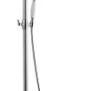 Edouard Rousseau Colonne de douche thermostatique avec pommeau + douchette 1 jet + flexible + barre réglable, chrome, Retro