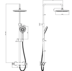 Edouard Rousseau Colonne de douche thermostatique noire, Stats* Colonne De Douche Thermostatique