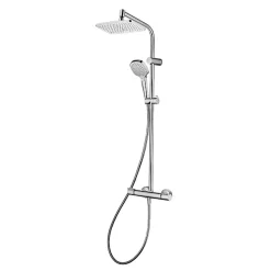 Hansgrohe Colonne de douche thermostatique avec pommeau + douchette + flexible + barre réglable, chrome, Myselect 240 SoftCube* Colonne De Douche Thermostatique