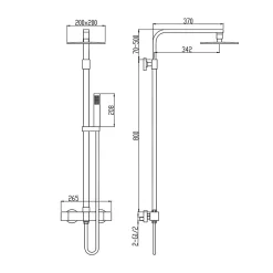 Hudor COLONNE DE DOUCHE THERMOSTATIQUE EN LAITON DORÉ BROSSÉ SC428 COLLECTION SCAMANDRE (OR MAT)* Colonne De Douche Thermostatique
