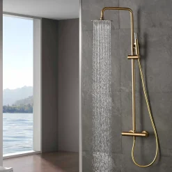 Imex Colonne de Douche Thermostatique Anti-Calcaire Or Brossé MONZA BTM039/OC