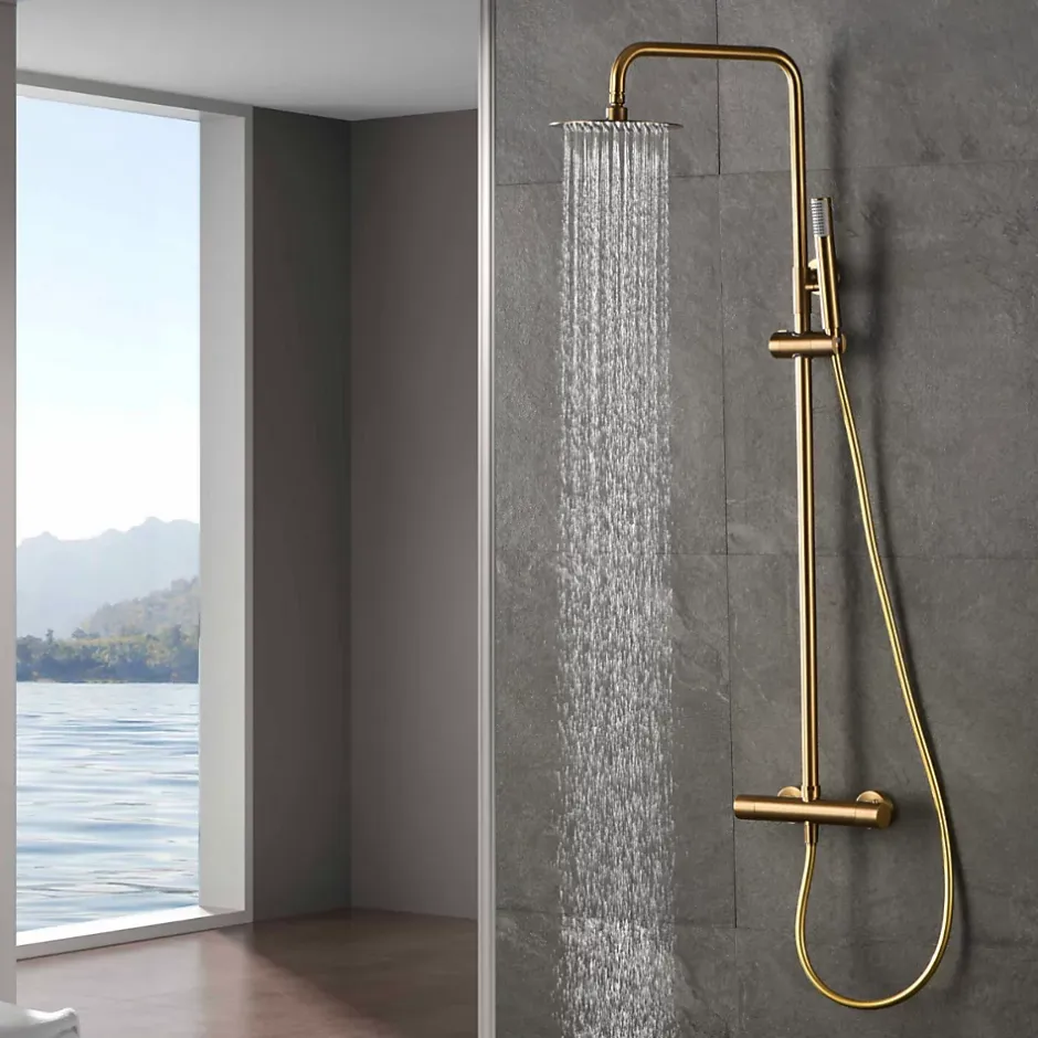 Imex Colonne de Douche Thermostatique Anti-Calcaire Or Brossé MONZA BTM039/OC