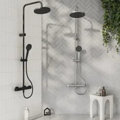 GoodHome Colonne de douche thermostatique chrome Maza* Colonne De Douche Thermostatique