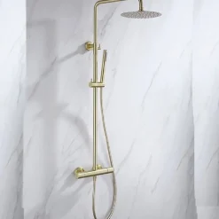 Stano Colonne de douche thermostatique MANDA or brosse avec technologie CoolTouch