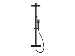 Vente-unique Colonne de douche thermostatique en acier inoxydable - 120 cm - Noir mat - PENEDA* Colonne De Douche Thermostatique