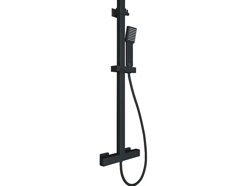 Vente-unique Colonne de douche thermostatique en acier inoxydable - 120 cm - Noir mat - PENEDA* Colonne De Douche Thermostatique