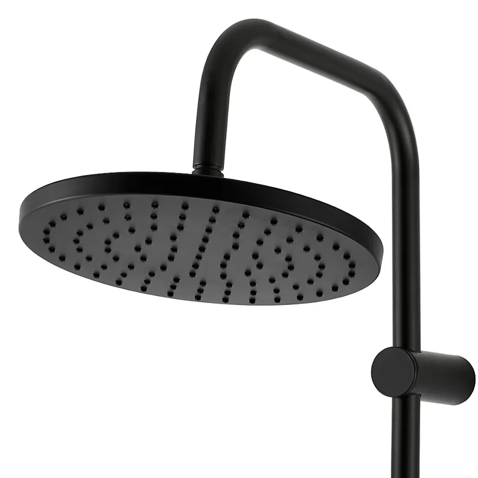 GoodHome Colonne de douche thermostatique noir mat Cavally