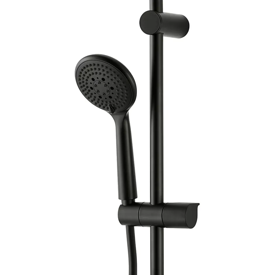 GoodHome Colonne de douche thermostatique noir mat Cavally