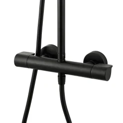 GoodHome Colonne de douche thermostatique noir mat Cavally