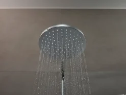 Hansgrohe Colonne de douche thermostatique avec pommeau + douchette 2 jets + flexible + barre réglable, chrome, Vernis Blend 200 EcoSmart* Colonne De Douche Thermostatique