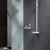 Bernstein Colonne de douche thermostatique acier inox + pommeau 25x25cm - 112,5x50cm - NT6705C 25x25cm