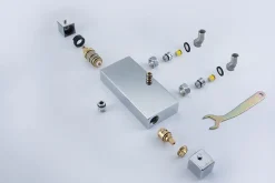 Bernstein Colonne de douche thermostatique acier inox + pommeau 25x25cm - 112,5x50cm - NT6705C 25x25cm