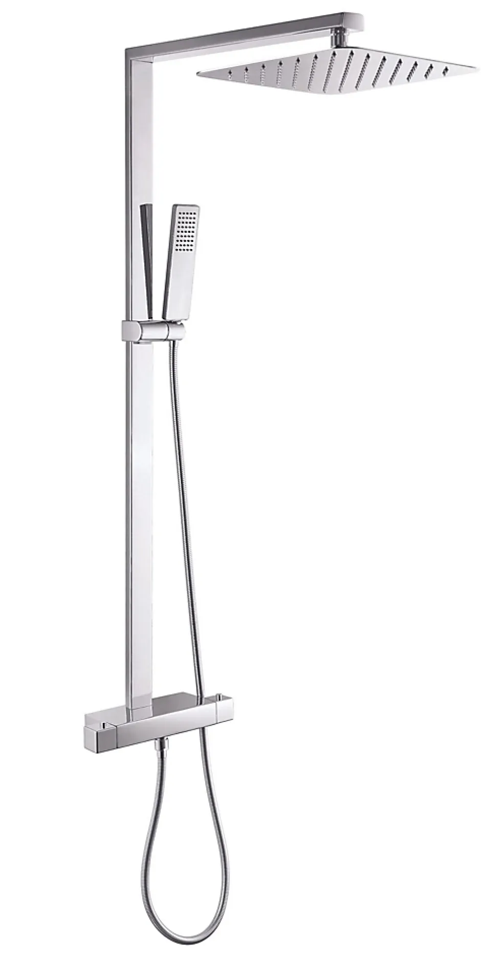 Bernstein Colonne de douche thermostatique acier inox + pommeau 25x25cm - 112,5x50cm - NT6705C 25x25cm