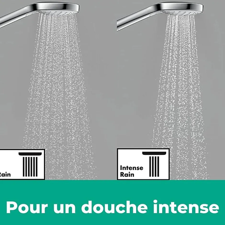 Hansgrohe Colonne de douche thermostatique Vernis Blend 200 Green chromé + tablette AddStoris
