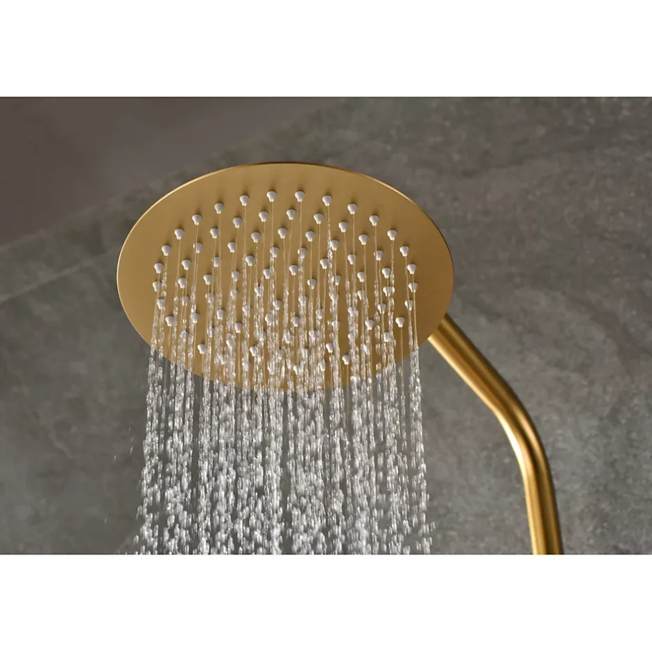 Imex Colonne de douche thermostatique - Monza - Diamètre tête de douche : 300 mm - Coloris: or brossé