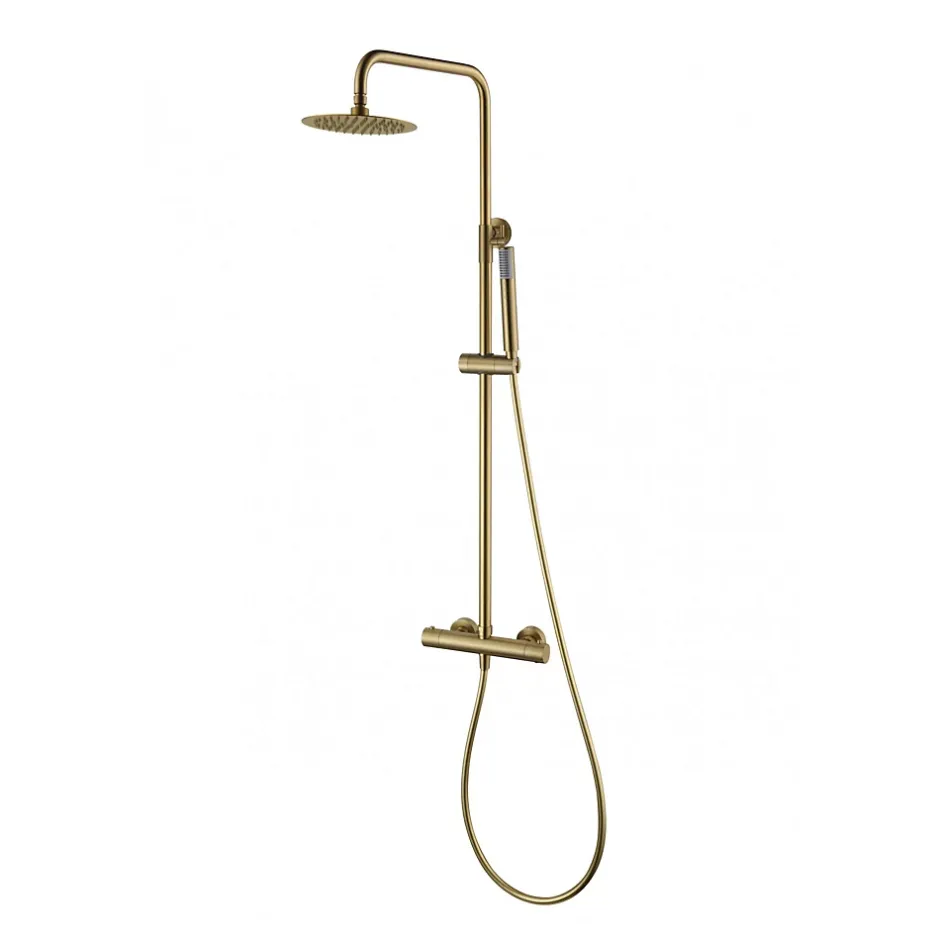 Imex Colonne de douche thermostatique - Monza - Diamètre tête de douche : 300 mm - Coloris: or brossé
