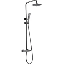 Imex Products Colonne de douche thermostatique noir mat acier et laiton finition PVD anticalcaire