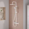 GoodHome Colonne de douche thermostatique blanche Cavally