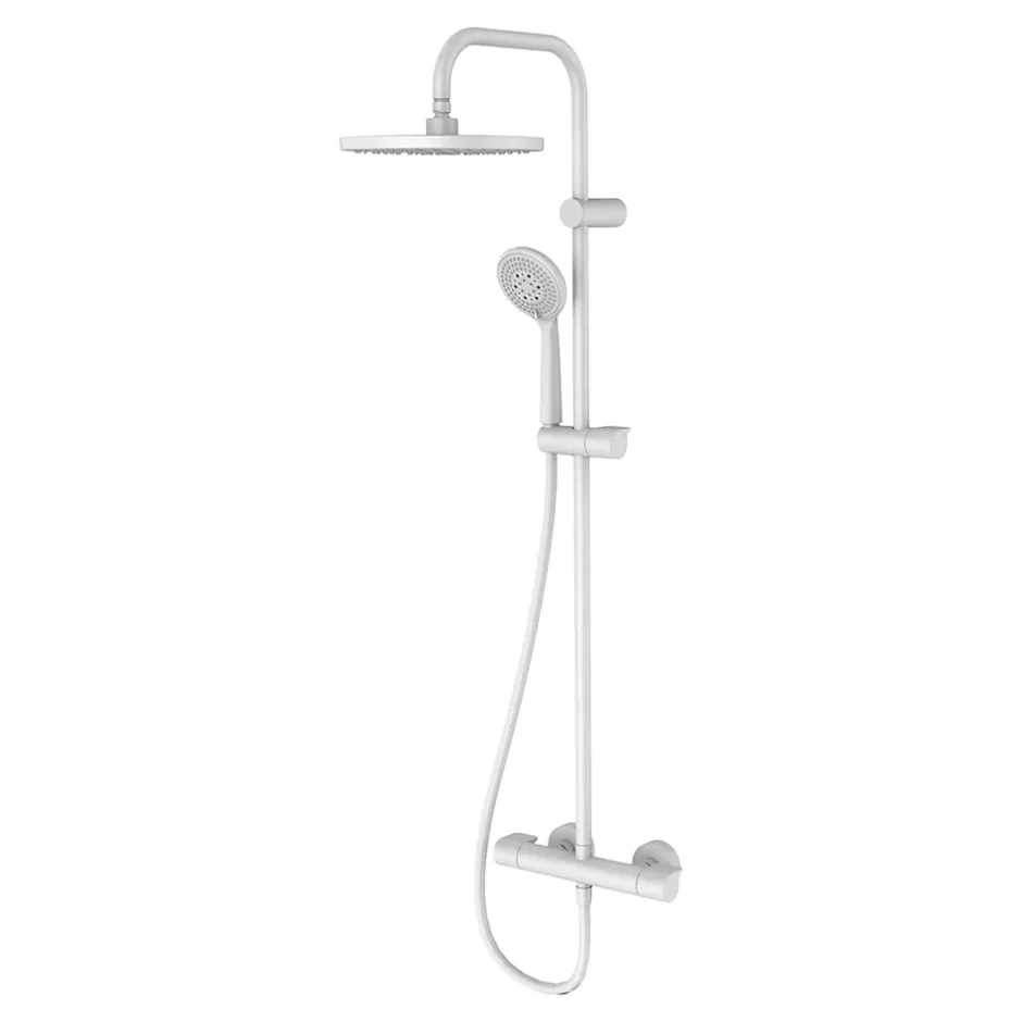 GoodHome Colonne de douche thermostatique blanche Cavally