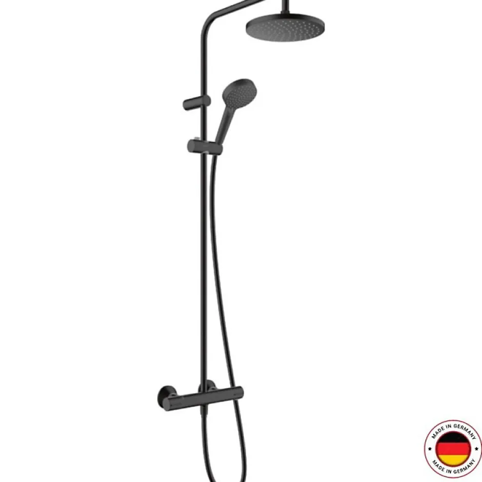 Hansgrohe Colonne de douche thermostatique Vernis Blend 200 noir mat