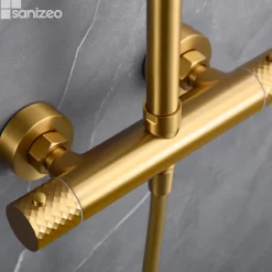 Imex Colonne de Douche Thermostatique Anti-Calcaire Or Brossé GENOVA BTG053/OC