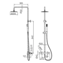 Imex Colonne de Douche Thermostatique Anti-Calcaire Or Brossé GENOVA BTG053/OC
