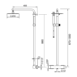 Imex Colonne de Douche Thermostatique Anti-Calcaire Noir Mat VIGO BTV013/NG