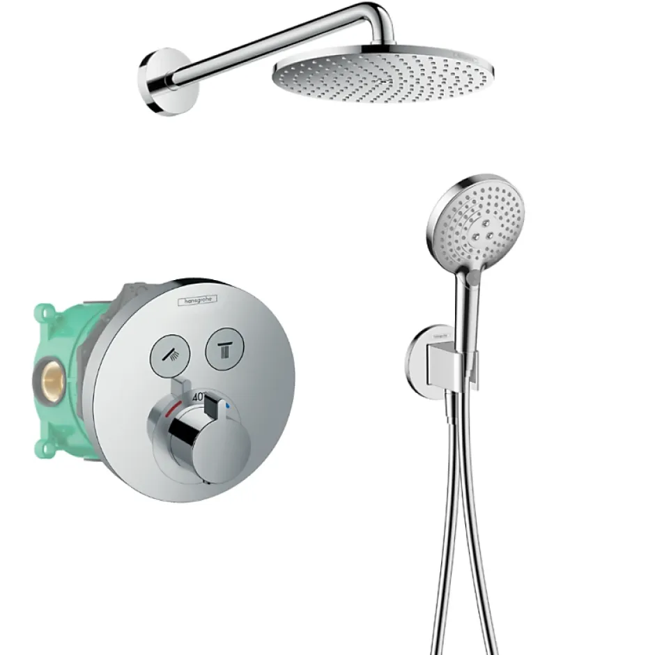 Hansgrohe Colonne de douche thermostatique encastrée ShowerSelect S chromé