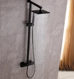 Bernstein Colonne de douche thermostatique murale laiton sans tête de douche - Noir mat - 110x15cm - SEDAL 8921B Sans tête (de douche)