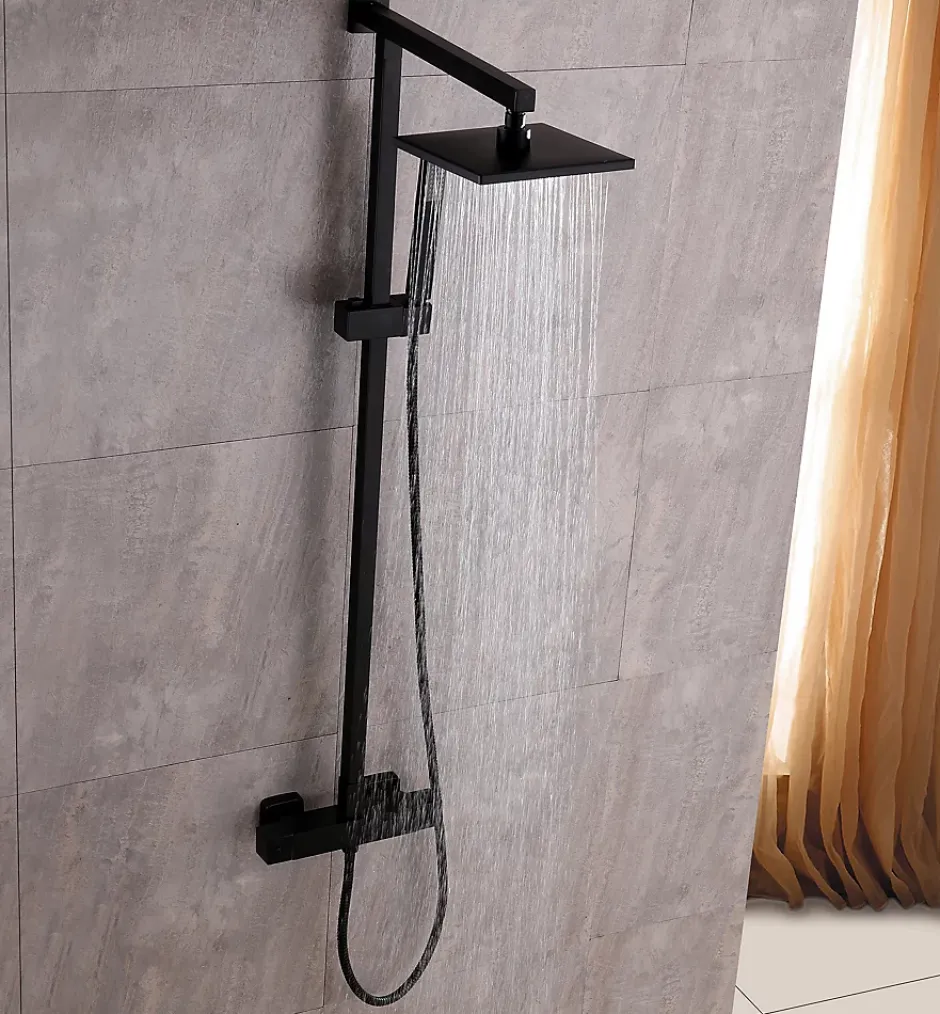 Bernstein Colonne de douche thermostatique murale laiton sans tête de douche - Noir mat - 110x15cm - SEDAL 8921B Sans tête (de douche)