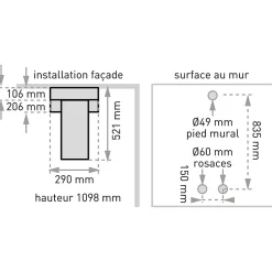 Valentin Colonne de douche thermostatique hydromassante avec tablette, pomme de tête et flexible, en aluminium anodisé gris, Isme