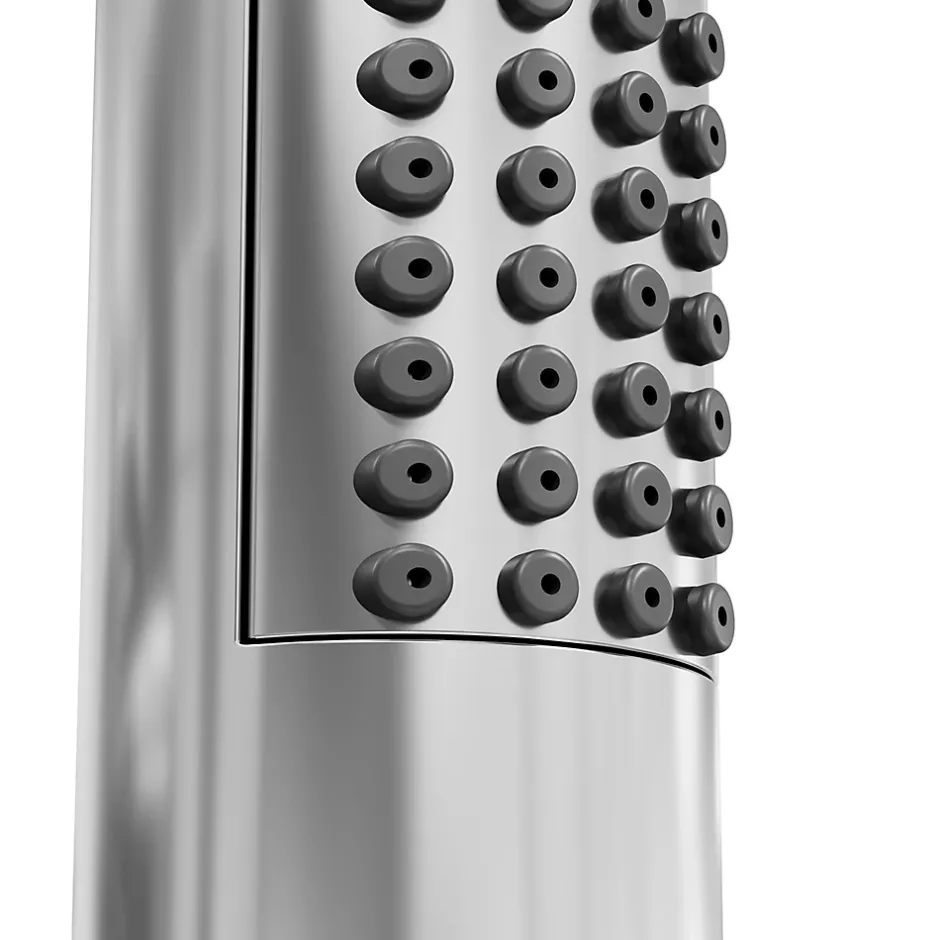 GoodHome Colonne de douche thermostatique + barre réglable + douchette + flexible, chrome, Owens