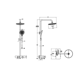 Vitra Colonne de douche Aquacontrol Charm 240 2F* Colonne De Douche Thermostatique