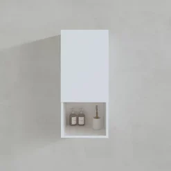 Aurlane Colonne de rangement blanche - Porte et niche - 35x80x32.5 cm* Colonne De Salle De Bains