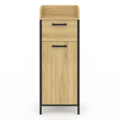 IDMarket Colonne de rangement d'appoint salle de bain DETROIT 1 tiroir 1 placard design industriel