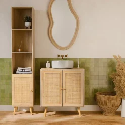 Sweeek Colonne de rangement pour salle de bain. Bohème. L 35 x P 25 x H 167cm* Colonne De Salle De Bains