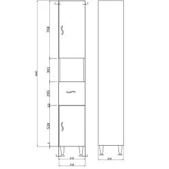 Kiamami Valentina Colonne De Salle De Bain Sur Pied Blanc Brillant H 198 Cm - Easy* Colonne De Salle De Bains
