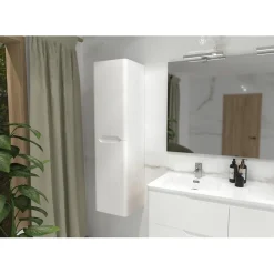 Sanitaire Colonne de salle de bain LUNA 135cm Blanc Brillant