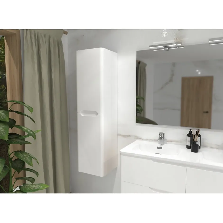 Sanitaire Colonne de salle de bain LUNA 135cm Blanc Brillant