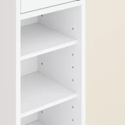 Sobuy Colonne de Salle de Bain Étroite Hydrofuge avec Étagères et Tiroirs Réglables - Armoire Gain de Place Blanche* Colonne De Salle De Bains