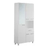 Vente-unique Colonne de salle de bain avec miroir sur pied - 180 cm - Blanc - MINELA* Colonne De Salle De Bains|Meuble De Salle De Bains Faible Profondeur