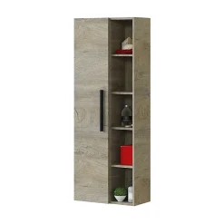 Calicosy Colonne de Salle de Bain - ARKITMOBEL - Athena 1A1G - 51 x 25 x 135 cm - Marron - Montage facile* Colonne De Salle De Bains