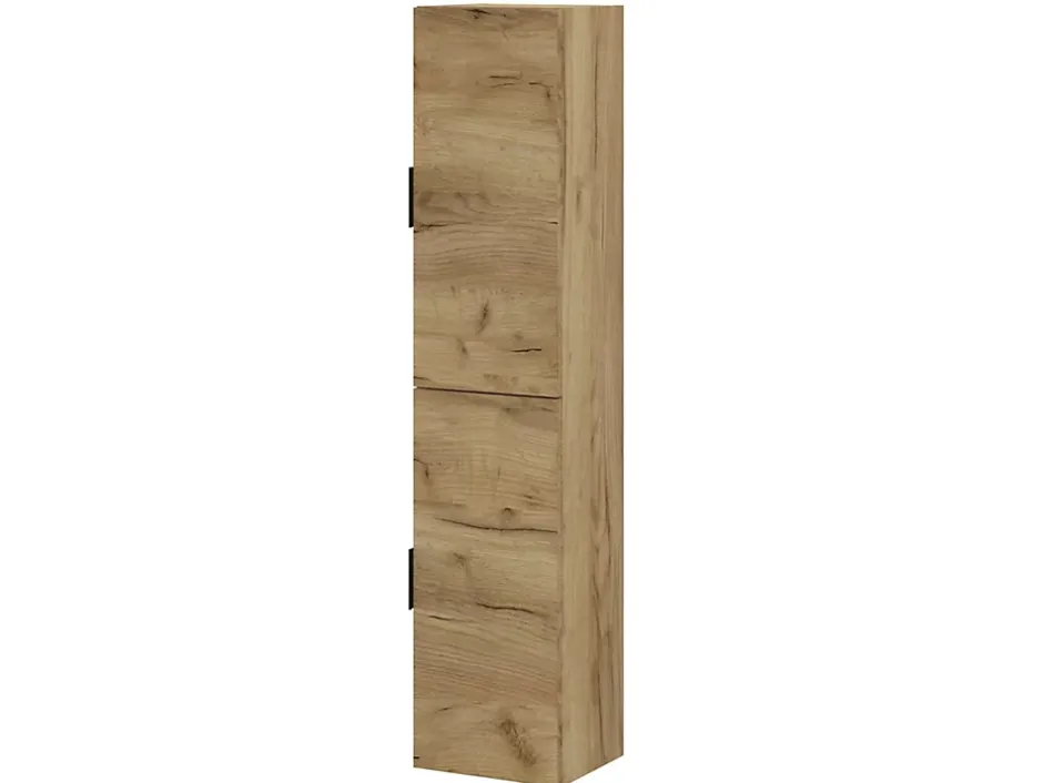 T-Bath Colonne de salle de bain LYO 2 portes 140x30x27 cm chêne