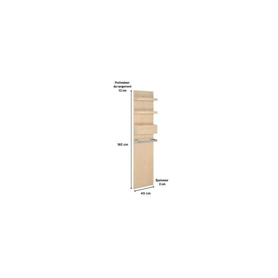 Mob-In Colonne de salle de bain suspendue chêne ENIO 165cm porte serviette* Colonne De Salle De Bains