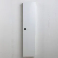 Kiamami Valentina Colonne De Salle De Bain Suspendue Blanche Avec Une Porte Et Des Étagères Internes - Simply