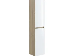 T-Bath Colonne de salle de bain NELI 2 portes 140x30x27 cm chêne et blanc* Colonne De Salle De Bains