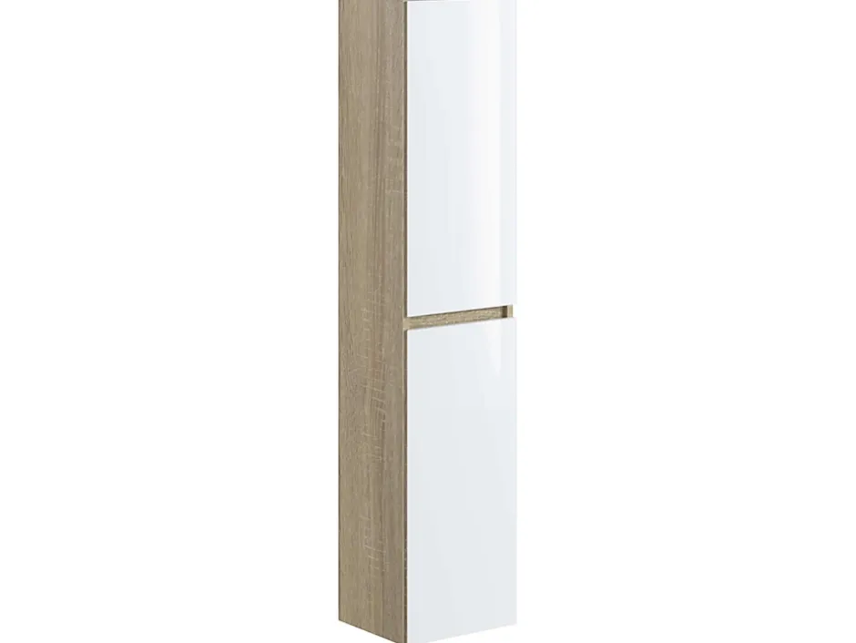 T-Bath Colonne de salle de bain NELI 2 portes 140x30x27 cm chêne et blanc* Colonne De Salle De Bains