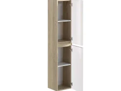 T-Bath Colonne de salle de bain NELI 2 portes 140x30x27 cm chêne et blanc* Colonne De Salle De Bains