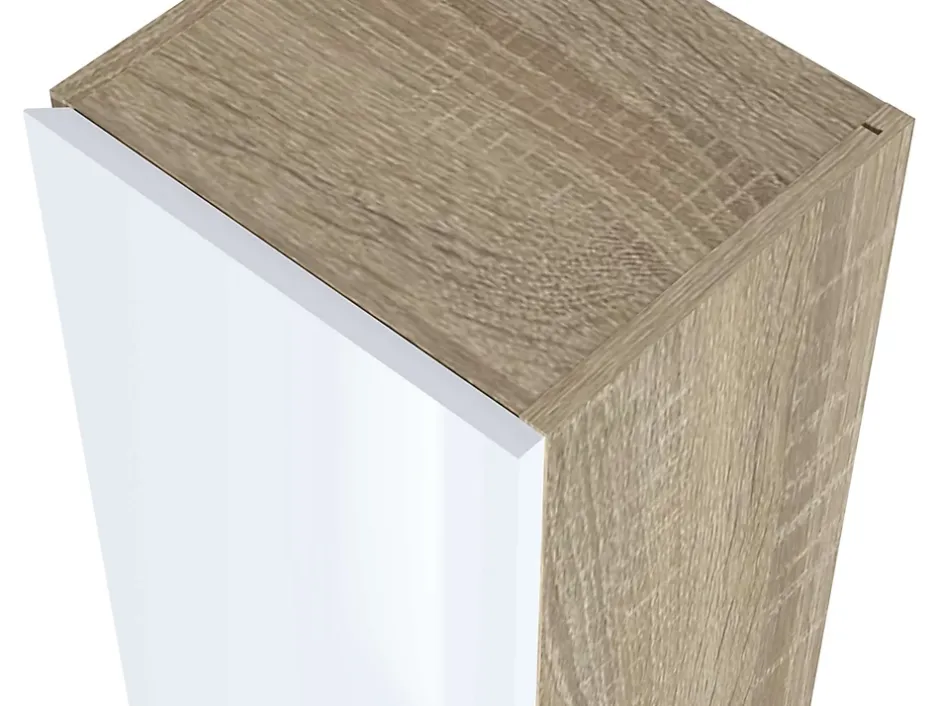 T-Bath Colonne de salle de bain NELI 2 portes 140x30x27 cm chêne et blanc* Colonne De Salle De Bains
